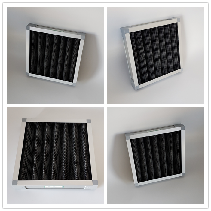 aluminum frame Active Carbon Air Filter, Activated Carbon folding Filter Factory in China 46mm 21mm