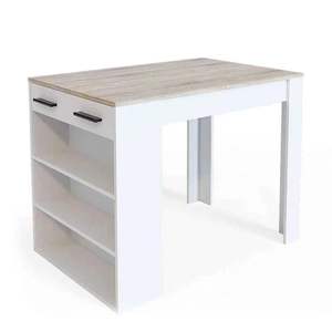 木质吧台带搁板木质大尺寸餐桌带抽屉厨房餐桌 - Product Image 4