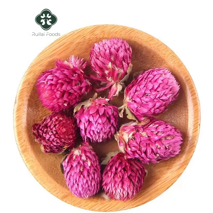 Qian ri hong cha organik globe kering amaranth teh bunga alami udara kering globe amaranth buds mekar teh