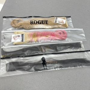 PVC厚塑料包装发束定制Logo透明袋头发延伸假发收纳包装拉链袋定制 - Product Image 2