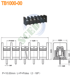 SCED 10mm Serie TB Bloque de terminales de Tornillo de acero CE CUL Aprobado 20A PBT Barrera de 3 polos para fábrica automotriz directa - Product Image 5