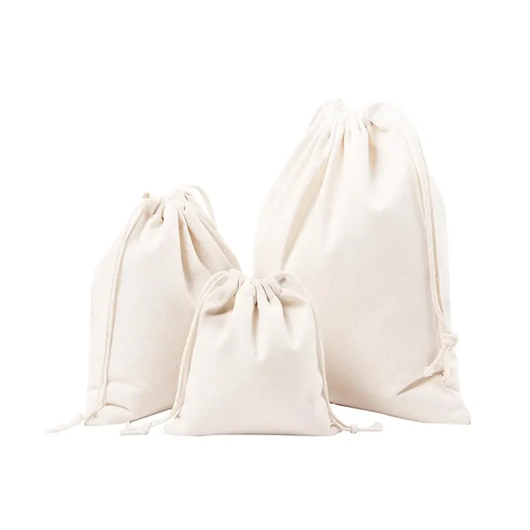 Commercio all'ingrosso Logo delle donne personalizzato stampato in tela di cotone zaino eco-friendly borsa con coulisse per l'imballaggio e la promozione