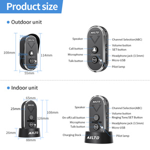 Non-Visual Hands-Free Wireless <strong>Intercom</strong> Doorbell, USB Chargeable Voice Two-Way <strong>Intercom</strong> with Home <strong>Intercom</strong> <strong>Systems</strong> - Product Image 2