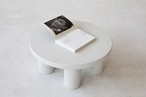 现代高品质白色防水圆形GFRC混凝土边桌/茶几 - Product Image 3
