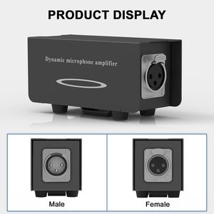 Dynamic <strong>Mic</strong> Activator Microphone Pre Amp Gain Booster +22dB Microphone Amplifier for Passive Ribbons Use Phantom Power - Product Image 2