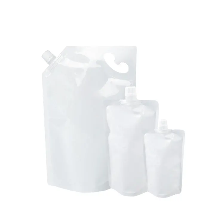 In Stock and Custom 50ml-3000ml White Plastic Liquid Products Packaging Nozzle Spout Pouches Bags