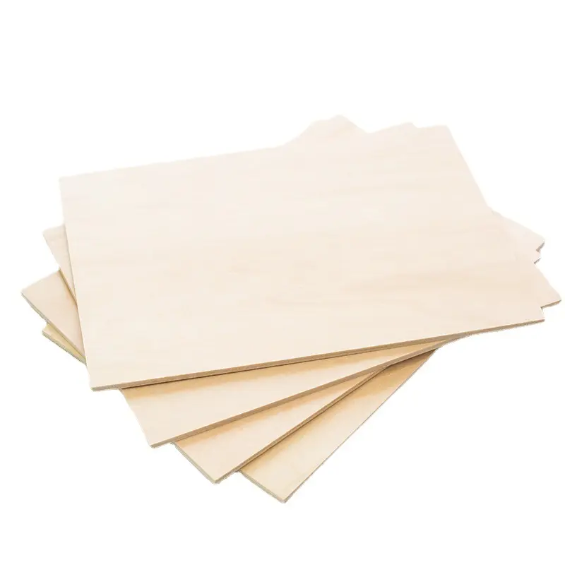 Unfinished high quality ply wood Natural Bulk Wood DIY Wooden Sheet For Crafts Poplar Plywood 3mm