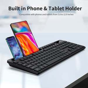 <strong>Wireless</strong> <strong>Keyboard</strong> and Mouse Combo 2.4G Ergonomic <strong>Wireless</strong> <strong>Computer</strong> <strong>Keyboard</strong> with Phone Tablet Holder - Product Image 3