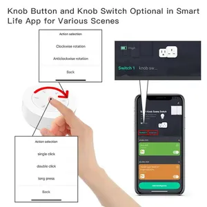 Tuya ZigBee Smart Knob Switch Wireless Smart Scene Switch Button Remote Knob Dimmer Automatización Escenario APP Control Zigbee Bulb - Product Image 5