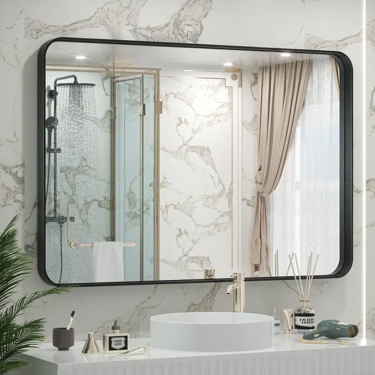 Phòng tắm trang trí treo tường chiếu sáng cảm ứng thông minh Led ba màu ánh sáng Gương phòng tắm chống sương mù tắm gương
