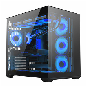 OEM özel tam görünüm çift temperli cam USB3.0 orta kule ATX durumda oyun PC durumda bilgisayar kasası kuleleri sunucu kasası - Product Image 6