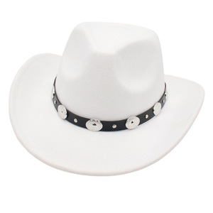 Xuyên biên giới vành đai kim loại hàng đầu đường phố bắn cao bồi hat <span class=keywords><strong>Mike</strong></span> Jazz phù hợp với cảm thấy hat Tây Ban Nha Visor bán buôn - Product Image 5