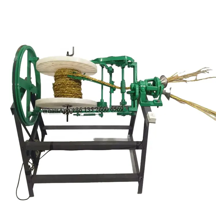 Máquina de trenzado de cuerda de paja de caña redonda eficiente, máquina de tejer de cuerda de hierba, máquina de fabricación de cuerda de sisal