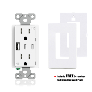 ETL ที่ระบุไว้ในมาตรฐาน PD 36W 2 * ประเภท-C และพลังงาน USB-A โดยตรง15แอมป์เต้ารับเต้าเสียบ USB ผนังสำหรับ ipone/ipadamsung/lg/htc - Product Image 2