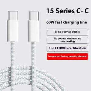Toptan örgülü tip-c hızlı şarj Pd Apple için kablo 16 veri şarj cihazı çift C arayüzü sahip naylon cep telefonu şarj cihazı - Product Image 2