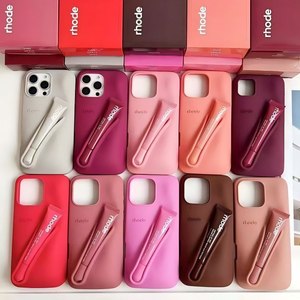 Fashion Design <strong>Rhode</strong> Lipstick 3D Silicone Lip Balm Phone Case for iPhone 16Pro <strong>Max</strong> 15 14 13 Soft Glue Back Cover with Lip Gloss