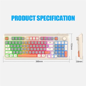 迅狐K82 94键游戏有线键盘混色背光USB键盘带支架 - Product Image 6