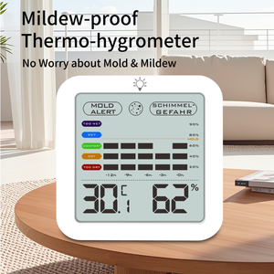 Pro Home/BABY phòng Trạm thời tiết với Nhiệt kế kỹ thuật số 90% khuôn báo động 12hr thoải mái lịch sử & 24h Max/Min hồ sơ - Product Image 3