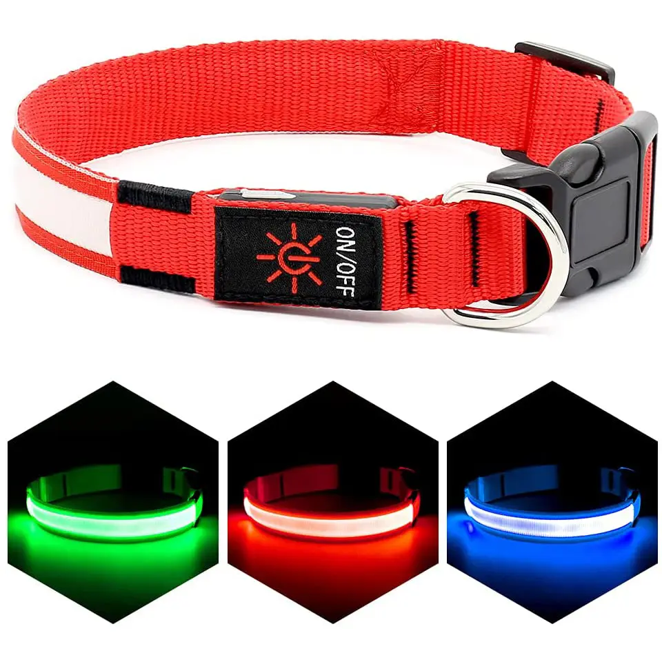 Collier pour chien Led Rechargeable Usb Led Glowing Dog Colla Pet Supplies