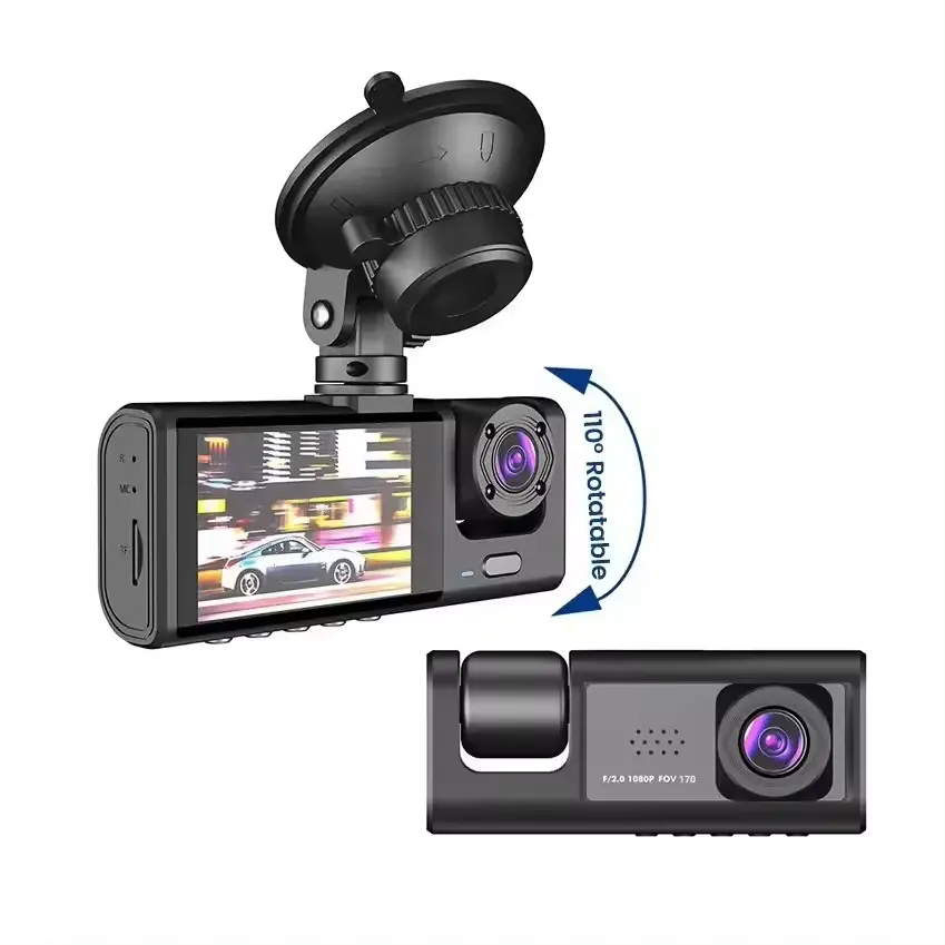 3 Objektive HD 1080P Auto-Schwarzkiste WLAN-Schleifenaufnahme Auto-DVR-Kamera 4K Tachograph-Dashboard-Kamera Nachtsicht-Dashcam für Auto