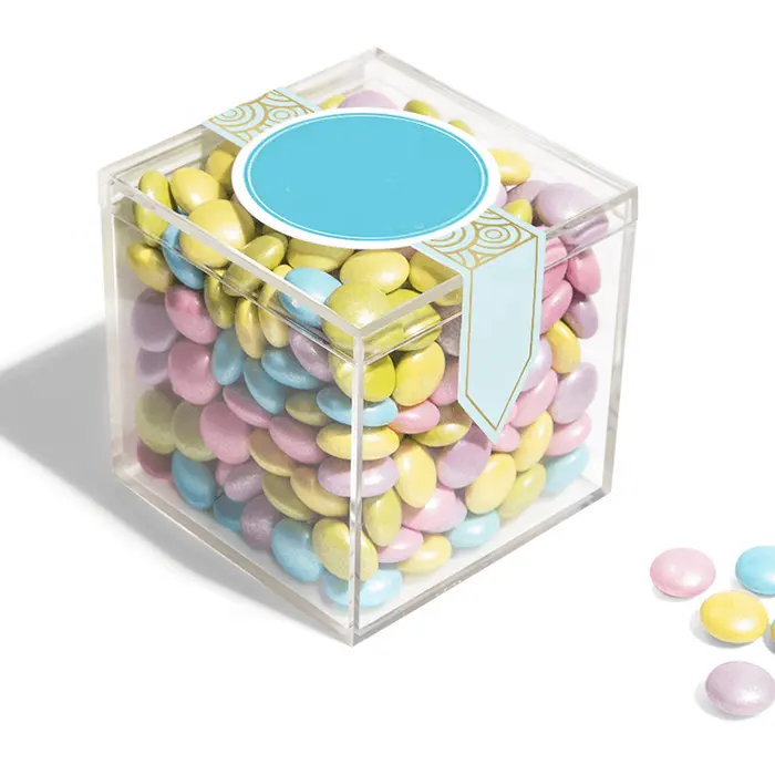 Stampo ad iniezione di Plastica Trasparente Candy Cube Scatola di 55 millimetri di Plastica Dolce Favor Contenitore