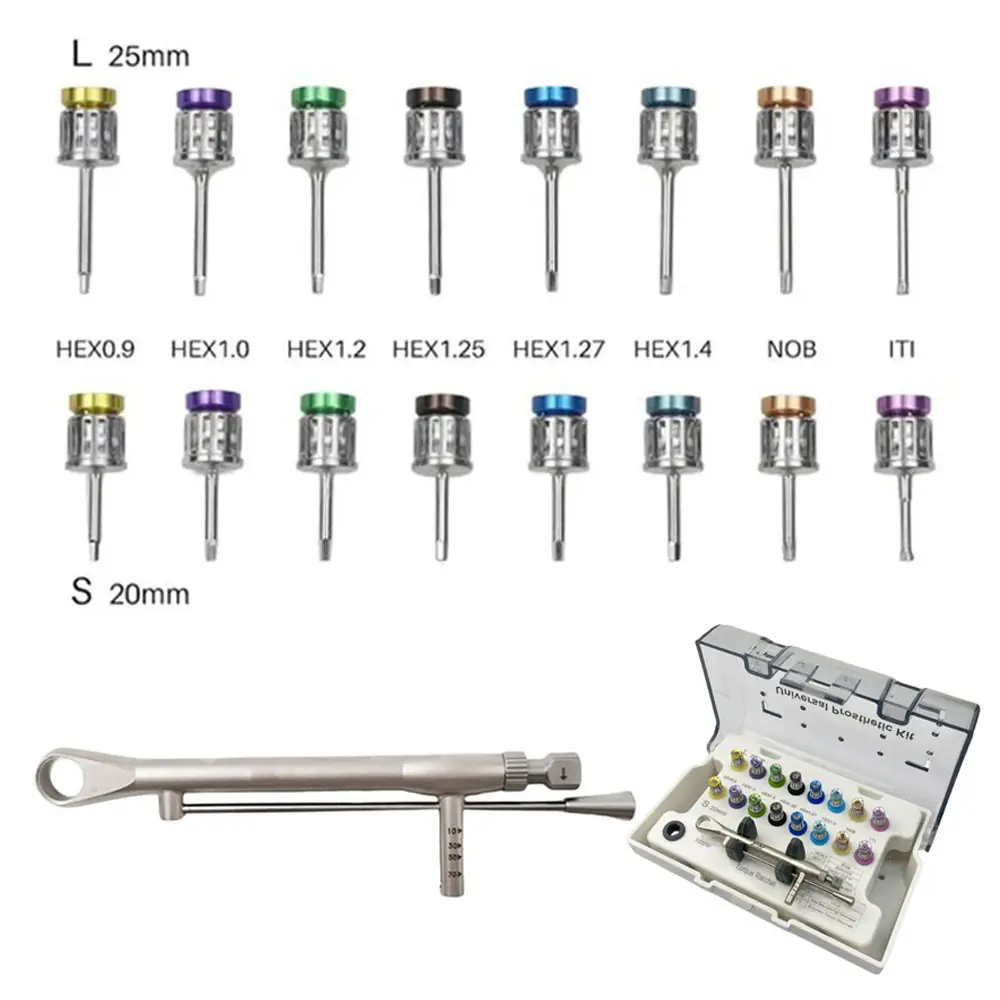 Kit manual de implantes dentários, ferramentas cirúrgicas universais para próteses, chave de torque, ferramentas de reparo e restauração dentista