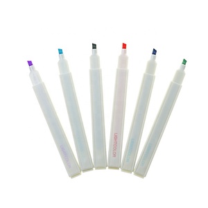 Protección ocular Morandi Color 6-color Highlighter Pen Set Square Barrel High Quality Pen Highlighter Marker - Product Image 3