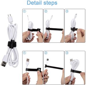 Magic Popular Design Numbered <strong>Hook</strong> <strong>Loop</strong> Charger Self-Gripping Bundling <strong>Straps</strong> with Mounting Hole White Cable Ties - Product Image 4