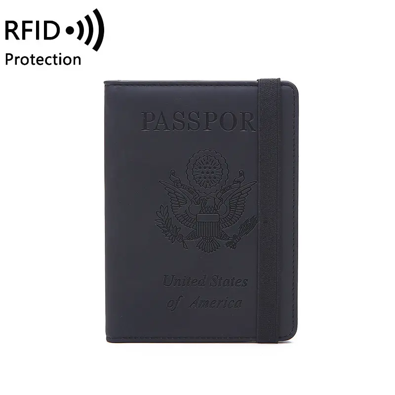 Pochette de passeport en cuir de haute qualité, porte-passeport bloquant la RFID