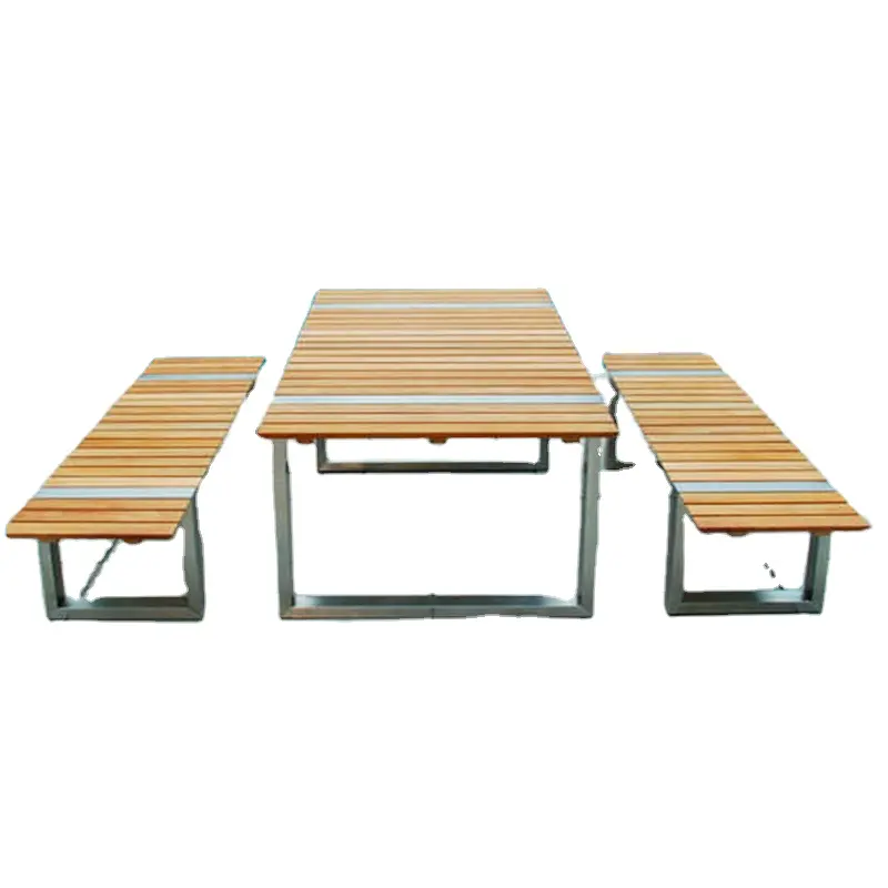 Teak hout Outdoor rvs zwembad tafel sets