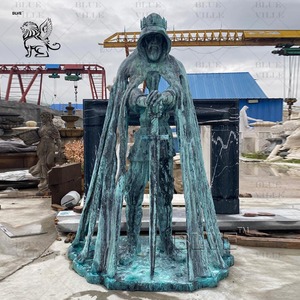 Blve ngoài trời lâu đài vườn cuộc sống Kích thước nổi tiếng con số đồng điêu khắc huyền thoại Vua Arthur Thời Trung Cổ Knight tượng - Product Image 4