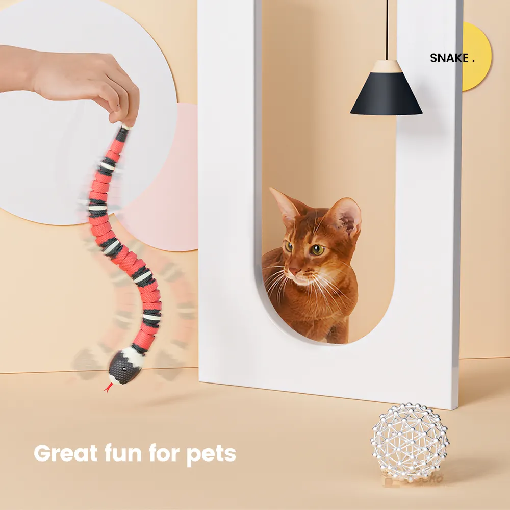 2022 New Rubber Smart Sensing Snake Pet Electronic Kitten Cat Toy Interactive For Cats