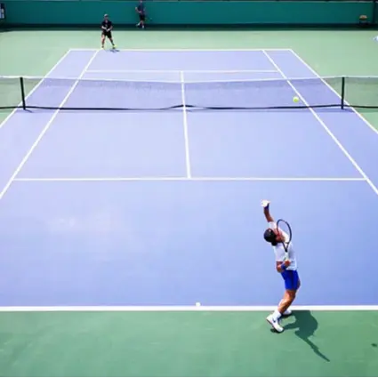 Màu xanh được sử dụng làm vật liệu sàn thể thao cho sân bóng rổ và tennis, Silicone PU