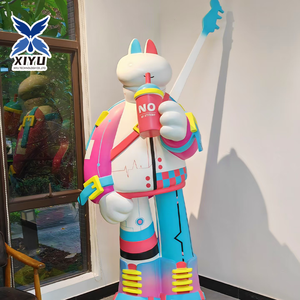 Cyberpunk biyonik tavşan heykeli-LED Neon Glow ve özelleştirilebilir "hayır" sanat dekoru ile 3D renkli Anime mesaj ekranı - Product Image 4