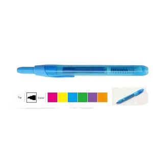 Punte a scalpello a 6 colori tipi di clic penna evidenziatore liquido con Clip - Product Image 1