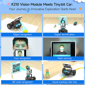 マイクロビットV2に基づくpythonプログラミング用のK210モジュールを備えたYahboom Tiny bit Pro AIビジュアルロボットカー - Product Image 2