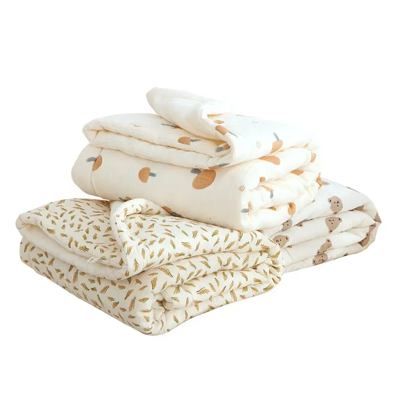 Мягкое дышащее толстое одеяло из соевого волокна для детской кроватки с милым мультяшным рисунком