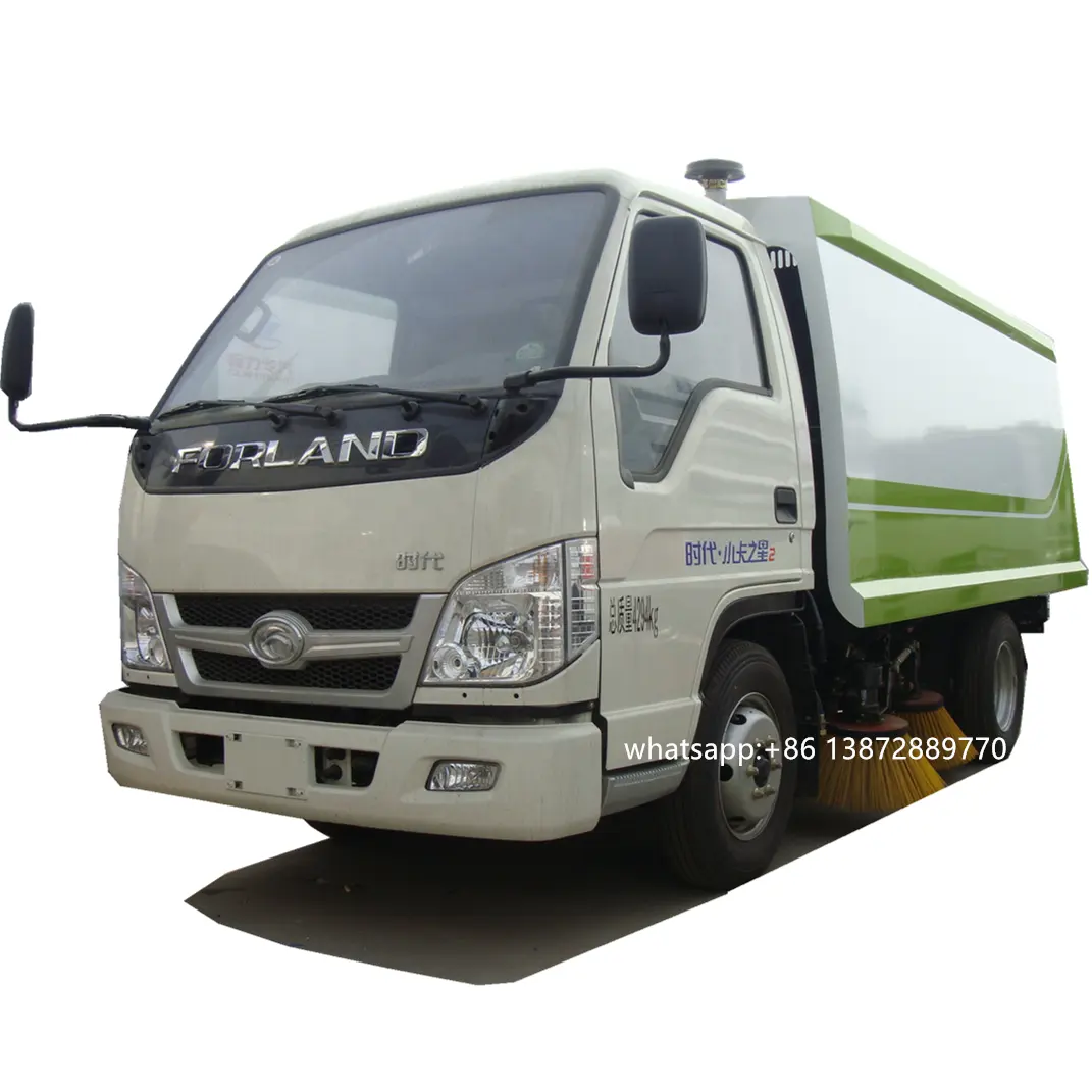 automatic 4 brushes highway road sweeping forland diesel 4x2 small street sweeper truck for sale