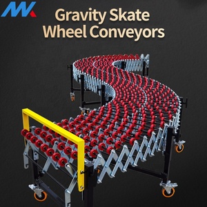 Transportadores de rodillos de carga y descarga de camiones industriales Fabricación Extender Gravity Skate Wheel Transportador de rodillos flexible - Product Image 2