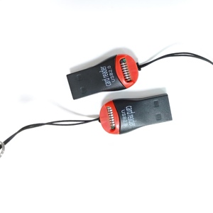 高速迷你微型sd卡适配器TF存储卡读卡器USB 2.0适配器，适用于带挂绳的SDHC SDXC tf卡读卡器 - Product Image 1