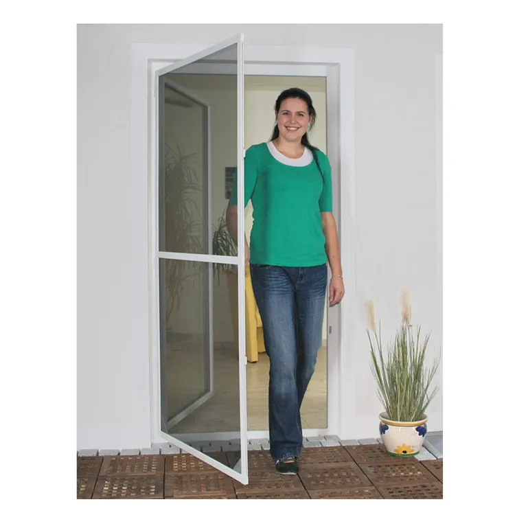 Nuova porta profilo in alluminio telaio fisso rete in fibra di vetro zanzariera Kit finestra