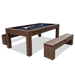 Hot Selling <strong>3</strong>-in-1 <strong>Multi</strong> <strong>Game</strong> Dinner <strong>Table</strong> <strong>with</strong> Storage Space Pool <strong>Table</strong> <strong>with</strong> Dinner Top Two Sofa Benches MDF Cushion Material - Product Image 1