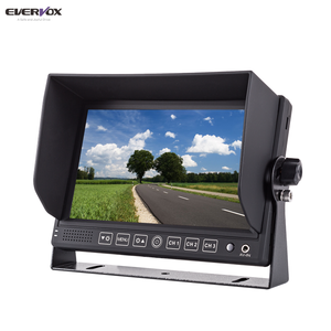 Monitor lcd de 7 pulgadas con ENTRADA av, monitor HD independiente con 3 vídeos, 2 entradas de audio, forma de U y ventilador, soporte de metal opcional