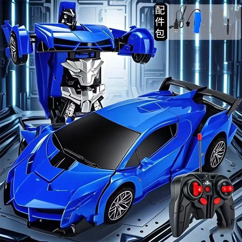Auto blu con piccola deformazione