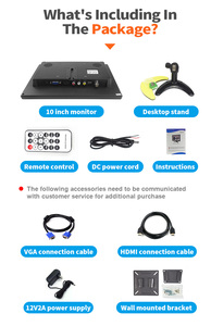 Monitor portátil IPS de 8-10 "con entradas HD MI/VGA/AV/BNC para el hogar, oficina, almacén, escritorio, monitor de computadora, PC y uso de seguridad - Product Image 4