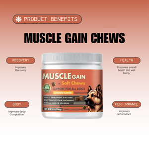 Integratore Alimentare per Cani Certificato FDA: HMB, <span class=keywords><strong>BCAA</strong></span> e Collagene in Compresse Morbide per Sviluppo Muscolare e Aumento di Peso - Product Image 3