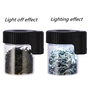 โลโก้ที่กําหนดเอง 2024 ออกแบบใหม่ขวดขยายไฟ LED กลมใสภาชนะแก้ว Jar สําหรับสมุนไพร - Product Image 3