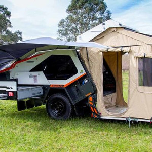 Ecocampor off road çekme karavan gözyaşı tarzı 4 kapasiteli ve satılık süspansiyon ile