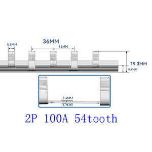 C45/<strong>DZ47</strong> Copper Mcb Bus bar Terminal <strong>2p</strong> Circuit Breaker 100A Busbar Copper 1.8*8mm Switch Connection - Product Image 6