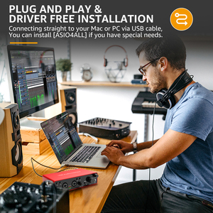 Support 48V Phantom Power Microphone Audio Interface Mixer Recording Studio Sound Card Price Usb m Audio Interface Sound Card - Product Image 5